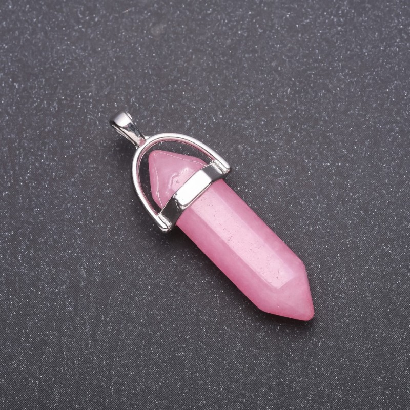 Pendant "Hexagonal" with synthetic Tourmaline stone 8x35x40 mm