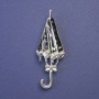 Parasol Haliotis Brooch, enamel, silver finish, 59 x 21 mm+