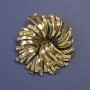 Brooch Flower with Yellow Rhinestones 39×42 mm ± Gold-Tone Metal