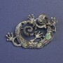 Lizard Brooch Pendant with Chalcedony