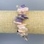 Bracelet Charoite, Rock Crystal, Opal Chip 'Needle', diameters 18x6 mm +/- and 15x3 mm +/-, length 18 cm +/- stretch