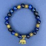 Браслет Котяче Око гладка кулька 8мм+-з металевими вставками, довжина 18см+- стрейч