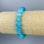 Aquamarine bracelet with faceted beads, 10mm diameter, 18 cm length, stretch