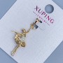 Xuping Pendant 'Girl' with White Crystals, 15mm Diameter, 34mm Length, 18K Gold Plating