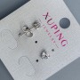 Xuping 'Heart with White Stone' Stud Earrings 5mm ± Rhodium