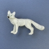 Dog Brooch, White Color with Green Crystals, 34×60mm+