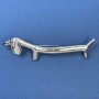 Brooch 'Dachshund' in silver-toned metal 21x85mm+