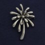 Chrysanthemum Flower Brooch in Silver-Tone Metal 55x81mm+