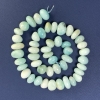 Larimar natural stone beads, faceted, 12-14×7-9 mm, on thread, length about 38 cm