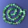 Green agate faceted beads 10x7 mm on thread, length 40 cm