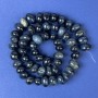 Hawk's Eye Beads, Faceted, 8-13 x 8-10 mm, on beading wire, length 40 cm+