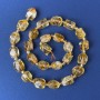 Citrine Beads, Faceted, 10-12×8 mm ±, with seed beads, hole diameter approximately 4 mm ±, on thread, length 38 cm ±