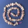 Strawberry Quartz Beads, Natural Stone, Faceted, 8-12×6-8 mm, on Thread, Length 39 cm