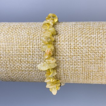 Citrine Chip Bracelet, 6x3 mm diameter, 18 cm length, stretch