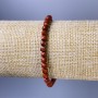 Red Jasper Bracelet with Faceted Cubes, 5 mm diameter, 18 cm length, stretch