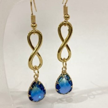 Infinity Earrings, multicolor, diameter 10mm, length 58mm