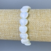 Moonstone Heart Bracelet, 12x12 mm diameter, 18 cm length, stretch