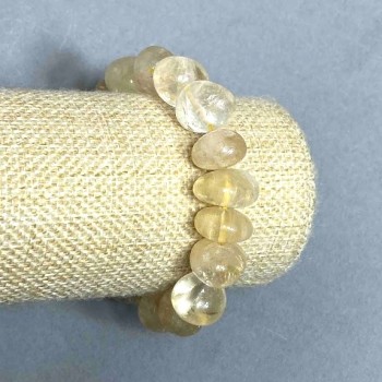 Faceted Citrine Bracelet, 13x10 mm beads, 18 cm length, elastic