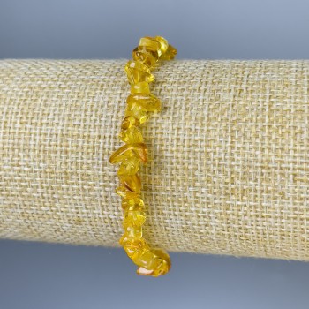 Amber Chip Bracelet, chip size 7x4 mm, length about 18 cm, stretch bracelet