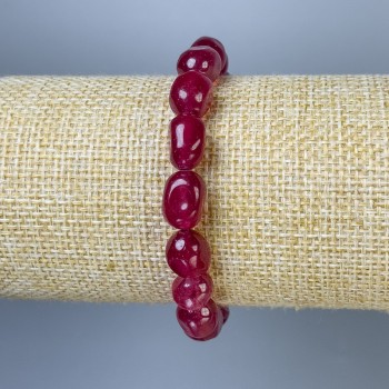 Bracelet with Toned Quartz and Synthetic Tourmaline — Faceted Beads, 10×8 mm, 18 cm length, Stretch