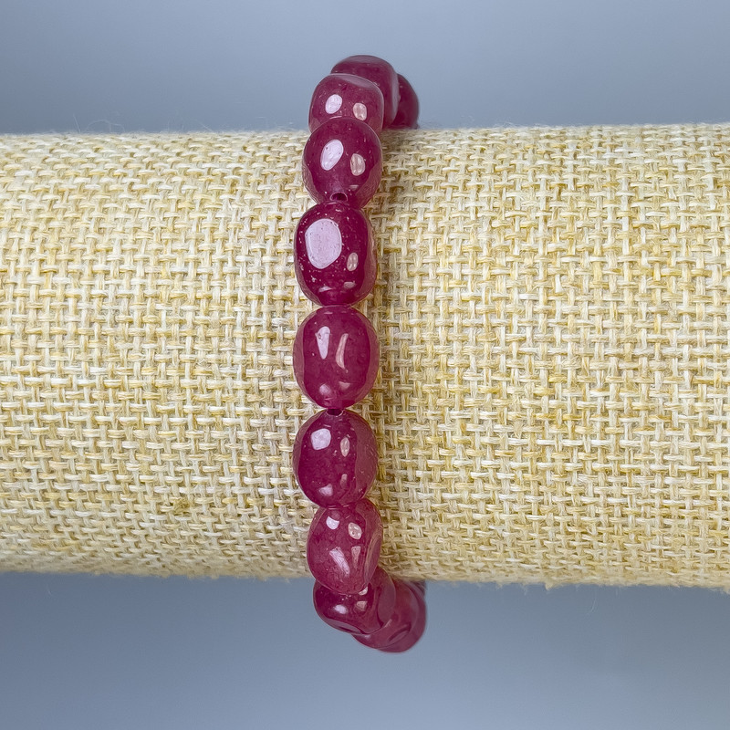 Faceted Tourmaline Bracelet, 10x8 mm diameter, 18 cm length, stretch