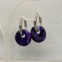 Purple Agate Donut Earrings, 18mm diameter ± hoop ear wire, length 30mm ±