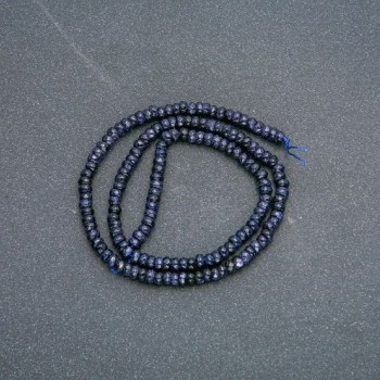 String of natural aventurine beads 'Blue Sand' faceted rondelles, 4x2.5 mm, length 39 cm +