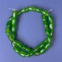 Chrysoprase barrel beads, diameter 11x7 mm, 5 mm +/-; length 38 cm on thread