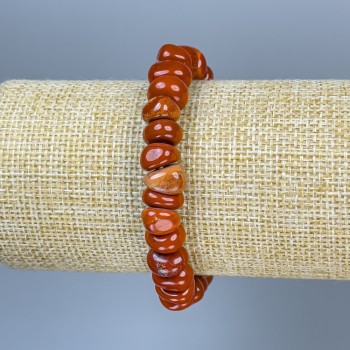Red Jasper Faceted Bead Bracelet, 8-10 x 6-8 mm, 18 cm long, stretch bracelet