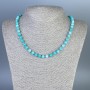 Amazonite Necklace (artificial) smooth beads, 6 mm diameter ±, length 50 cm ± with clasp