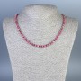 Rhodonite Cube Bead Necklace, 4x4 mm, 50 cm length, with clasp