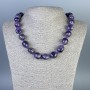 Faceted Amethyst Necklace 15x15mm, length 50 cm, with clasp