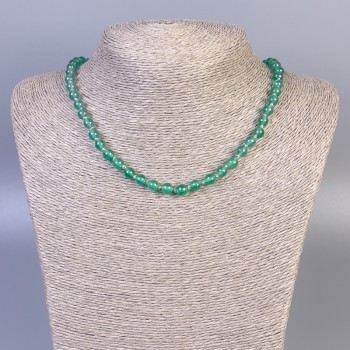 Nephrite Necklace (synthetic) Smooth Beads, 6mm diameter, ±45 cm length, with clasp