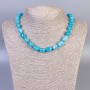 Aquamarine Faceted Bead Necklace, 12x9 mm, 45 cm long with a clasp