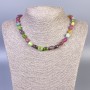 Faceted Tourmaline Necklace, bead diameter 9-11×7 mm, length 45 cm, with clasp
