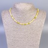 Yellow agate necklace with faceted cube beads, 4x4 mm, length 45 cm, with clasp