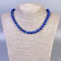 Lapis Lazuli Necklace (synthetic) Smooth Beads, 8mm diameter, 45 cm length with clasp