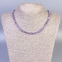 Amethyst Necklace with natural gemstone, faceted cut, 4x4 mm diameter, length 45 cm, with clasp