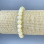Stretch bracelet with smooth mother-of-pearl beads, 8 mm diameter, approximately 18 cm long