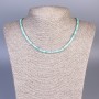 Amazonite Necklace, Natural Stone, Faceted, 4x4 mm Diameter, 45 cm Length ± with Clasp