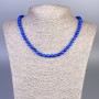 Lapis Lazuli Necklace with Acrylic Beads, Smooth 6mm Beads, 50 cm Length, with Clasp