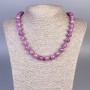 Rubellite Tourmaline Necklace, Smooth Beads, 10 mm Diameter ±, 50 cm Length ± with Clasp