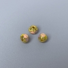 Cloisonné Rondelle Bead Pink-Yellow-Lilac Enamel, Diameter 6x5 mm, Hole Diameter 1 mm, Gold-Colored Metal, 1 piece