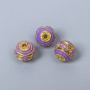 Cloisonné Bead Purple Enamel, 10 mm diameter, hole 1.8 mm, gold-tone metal, 1 pc