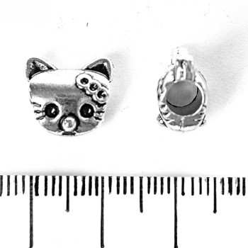 Pandora Bead Kitty 12x12mm, inner diameter 5mm, packaging 20 g ± 7 pcs
