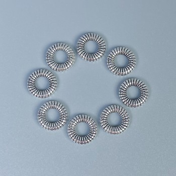 Bead insert finding, silver metal color, diameter 9×2 mm ±, hole diameter 4 mm ±, packaging 36 pcs
