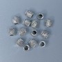 Bead-insert findings, silver metal color, 6×6 mm diameter with ~3 mm hole, packaging 20 g (~42 pcs)
