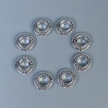 Silver-tone bead insert, 7×3 mm, with 4 mm hole, packaging 20 g (~50 pcs)