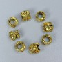 Gold-colored bead insert hardware, 7×7 mm diameter ± hole, 4 mm diameter ± packaging 18 pcs