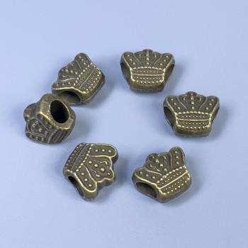 Bead-insert 'Crown' Bronze-colored, diameter 11x10x6mm +/- hole, diameter 4mm +/- packaging 11 pcs
